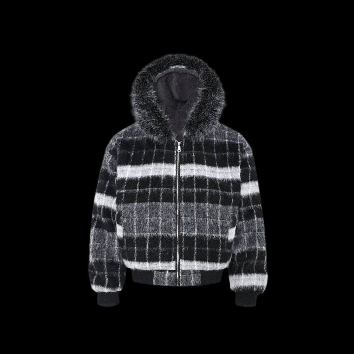 Fur Grid Luxe Hoodie - Dekayed