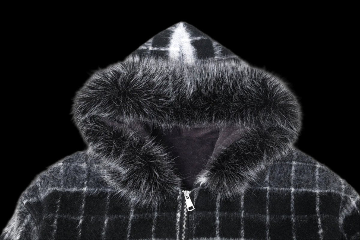 Fur Grid Luxe Hoodie - Dekayed