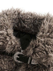 "Gemini" Metal leather Faux Fur Jacket - Dekayed