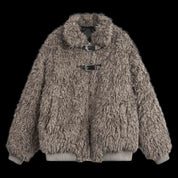 "Gemini" Metal leather Faux Fur Jacket - Dekayed