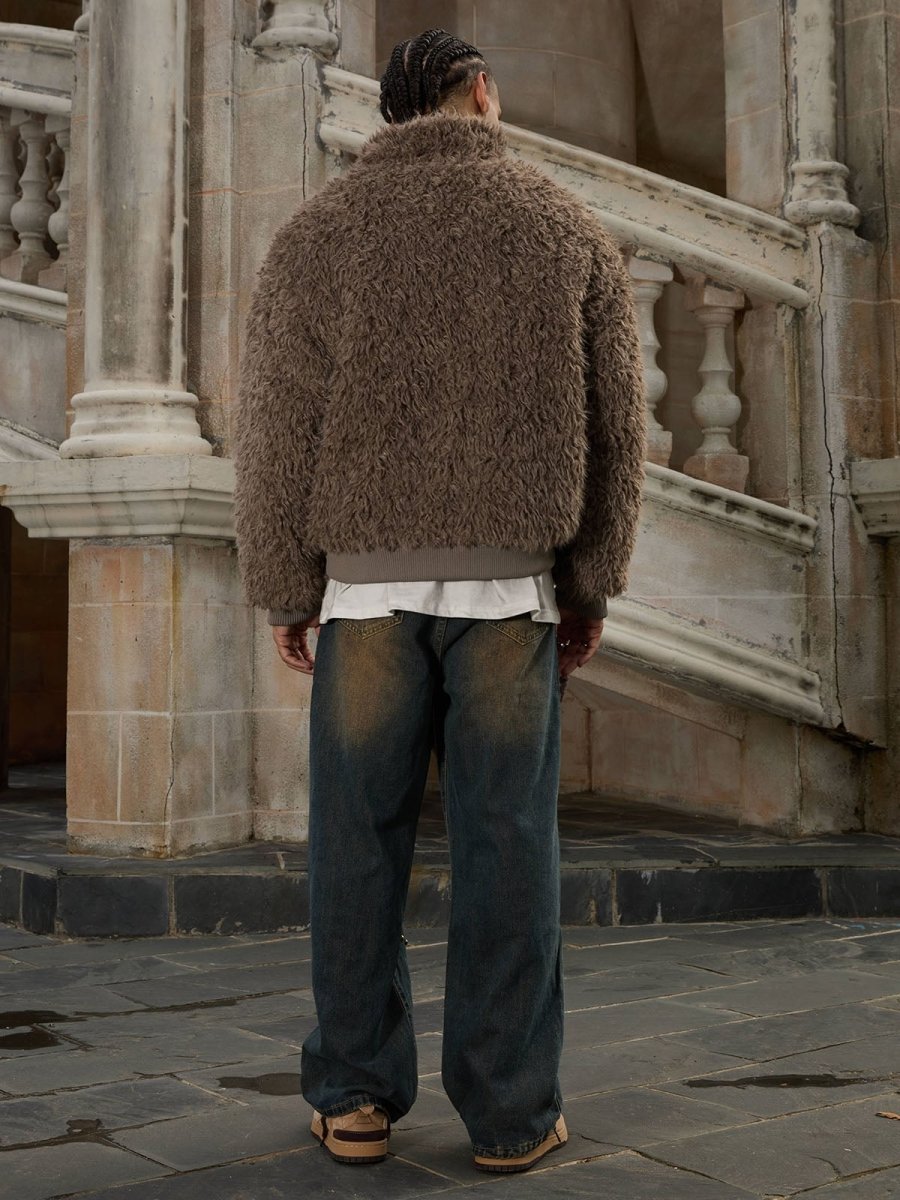 "Gemini" Metal leather Faux Fur Jacket - Dekayed