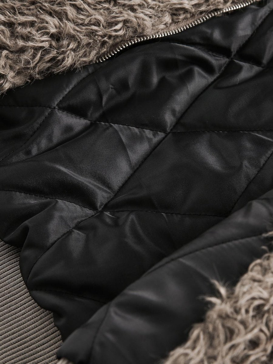 "Gemini" Metal leather Faux Fur Jacket - Dekayed