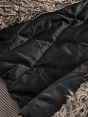 "Gemini" Metal leather Faux Fur Jacket - Dekayed
