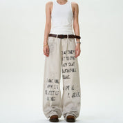 Graffiti Design Straight Jeans - Dekayed