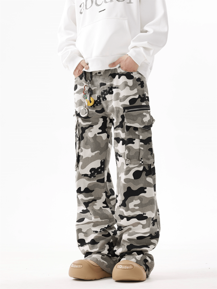 Gray Camouflage Cargo Pants - Dekayed