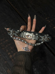 White Saturn Bracelet/Choker