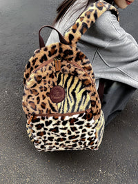Limited Multi Leopard Print Plush Bag