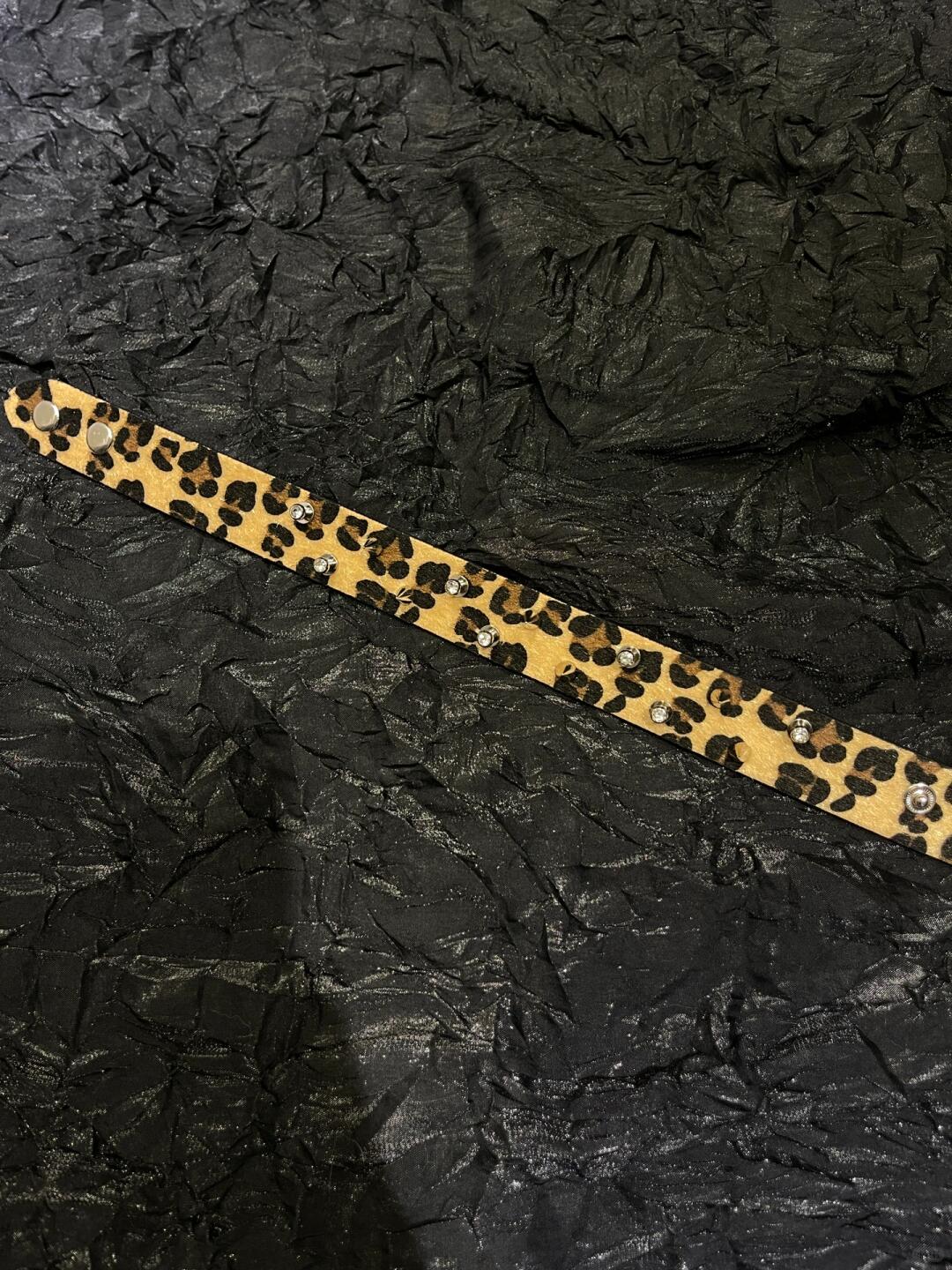 Leopard Print Diamond Nail Bracelet/Choker