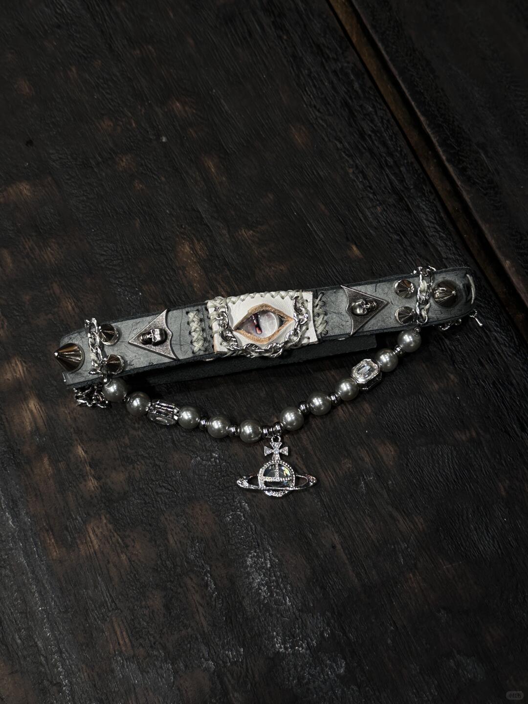 White Saturn Bracelet/Choker