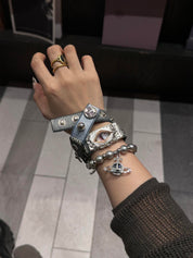 White Saturn Bracelet/Choker