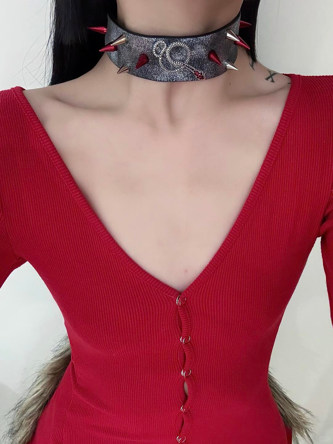 Snake Bite Diamond Nail Bracelet/Choker
