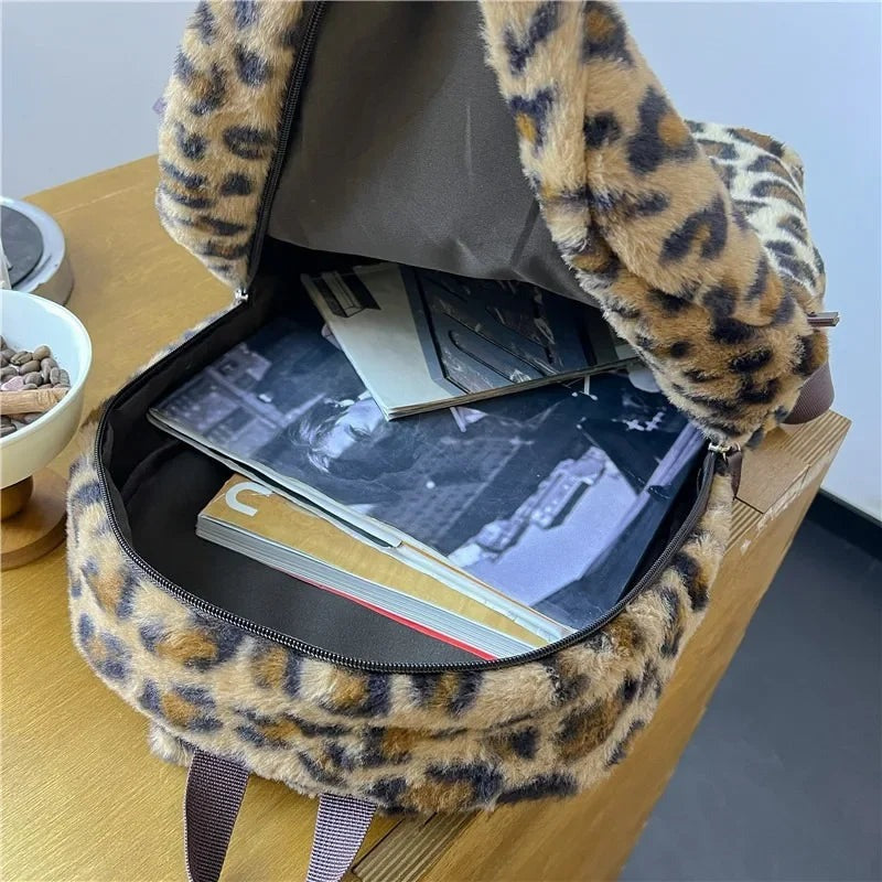 Limited Multi Leopard Print Plush Bag