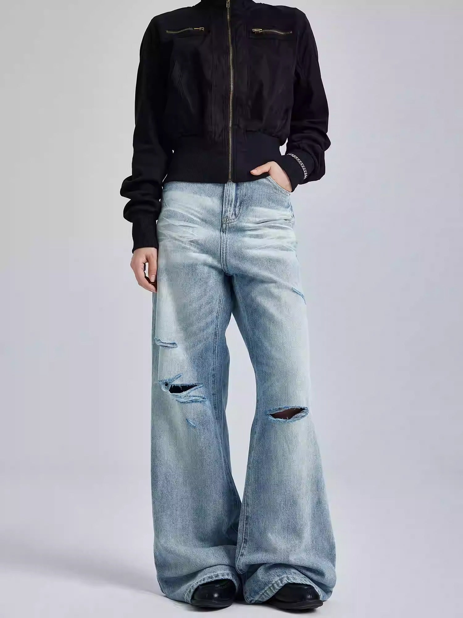 WLNEXT ShatterFade Baggy Denim Jeans
