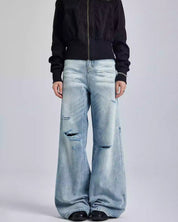 WLNEXT ShatterFade Baggy Denim Jeans