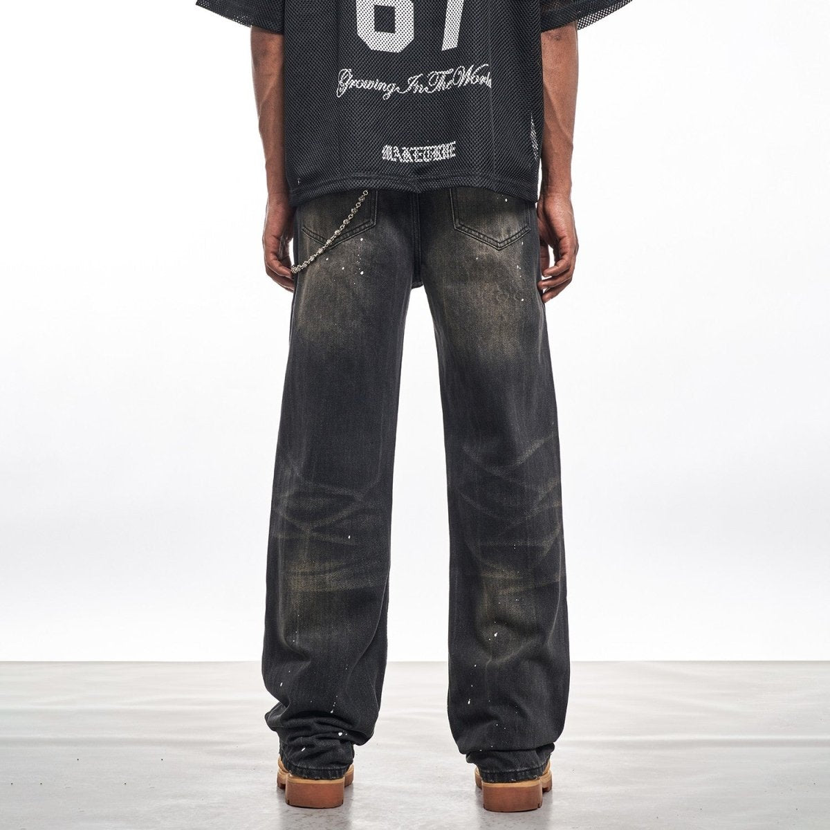 Ink Splashed Black Jeans - Dekayed