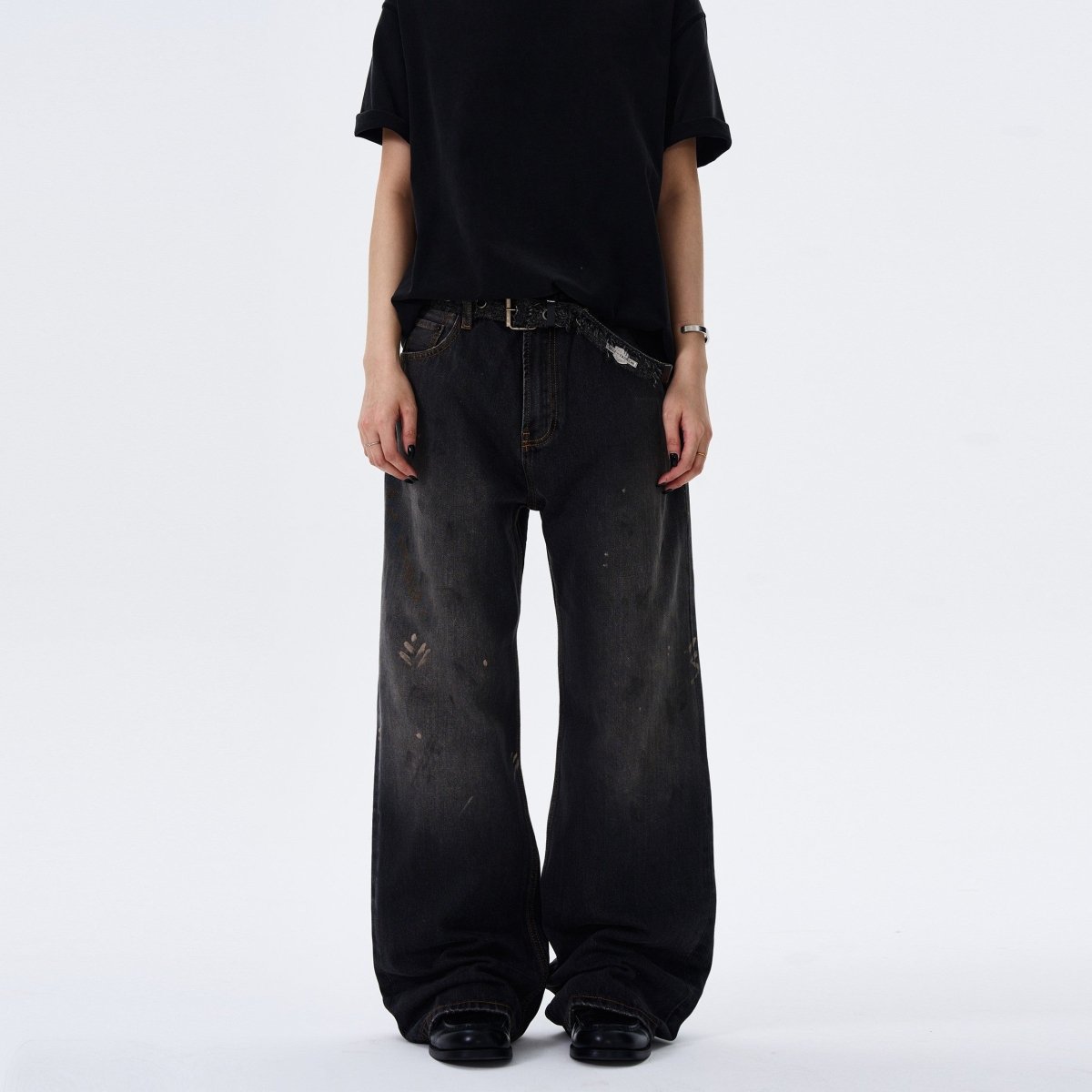 Inked Loose Straight Jeans - Dekayed