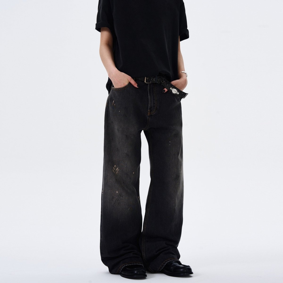 Inked Loose Straight Jeans - Dekayed