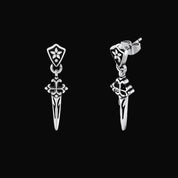 Iris Cross Sword Stud Earrings - Dekayed