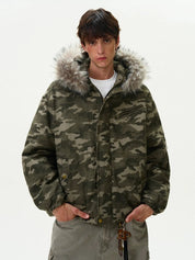 "JA$ON" Cotton Camo Fur Jacket - Dekayed