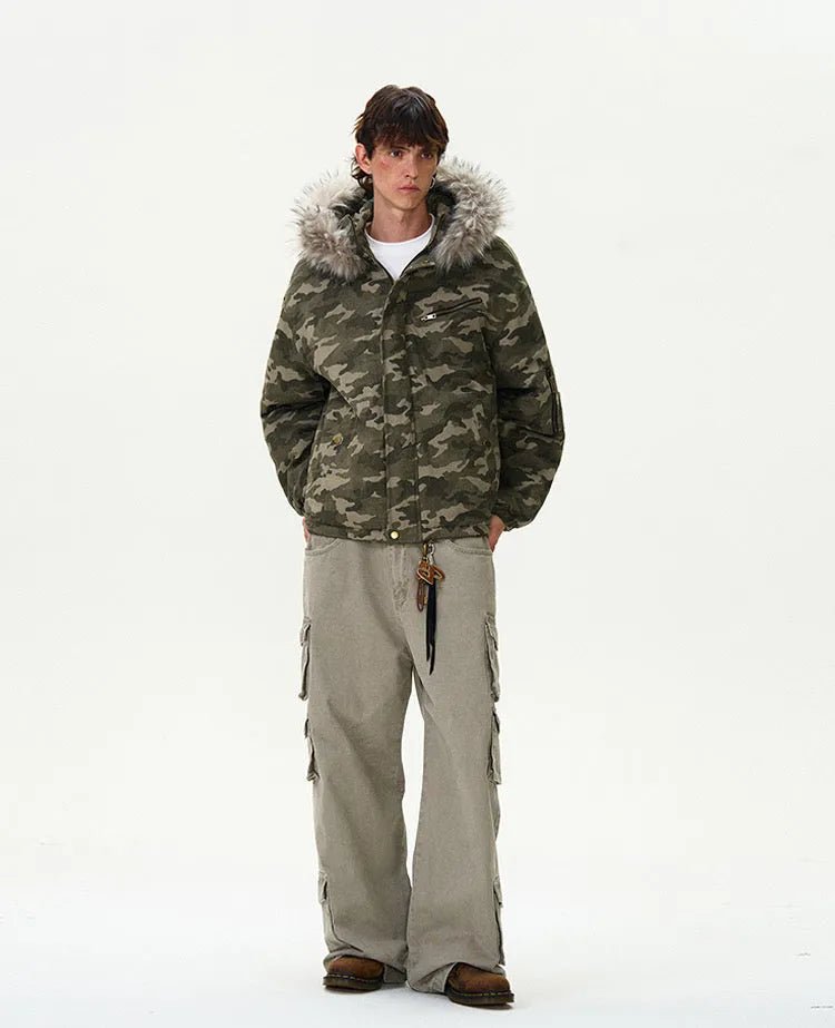 "JA$ON" Cotton Camo Fur Jacket - Dekayed