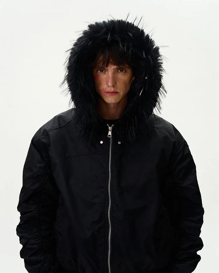 "Jet Black" Cotton Air force Designed Coat - Dekayed