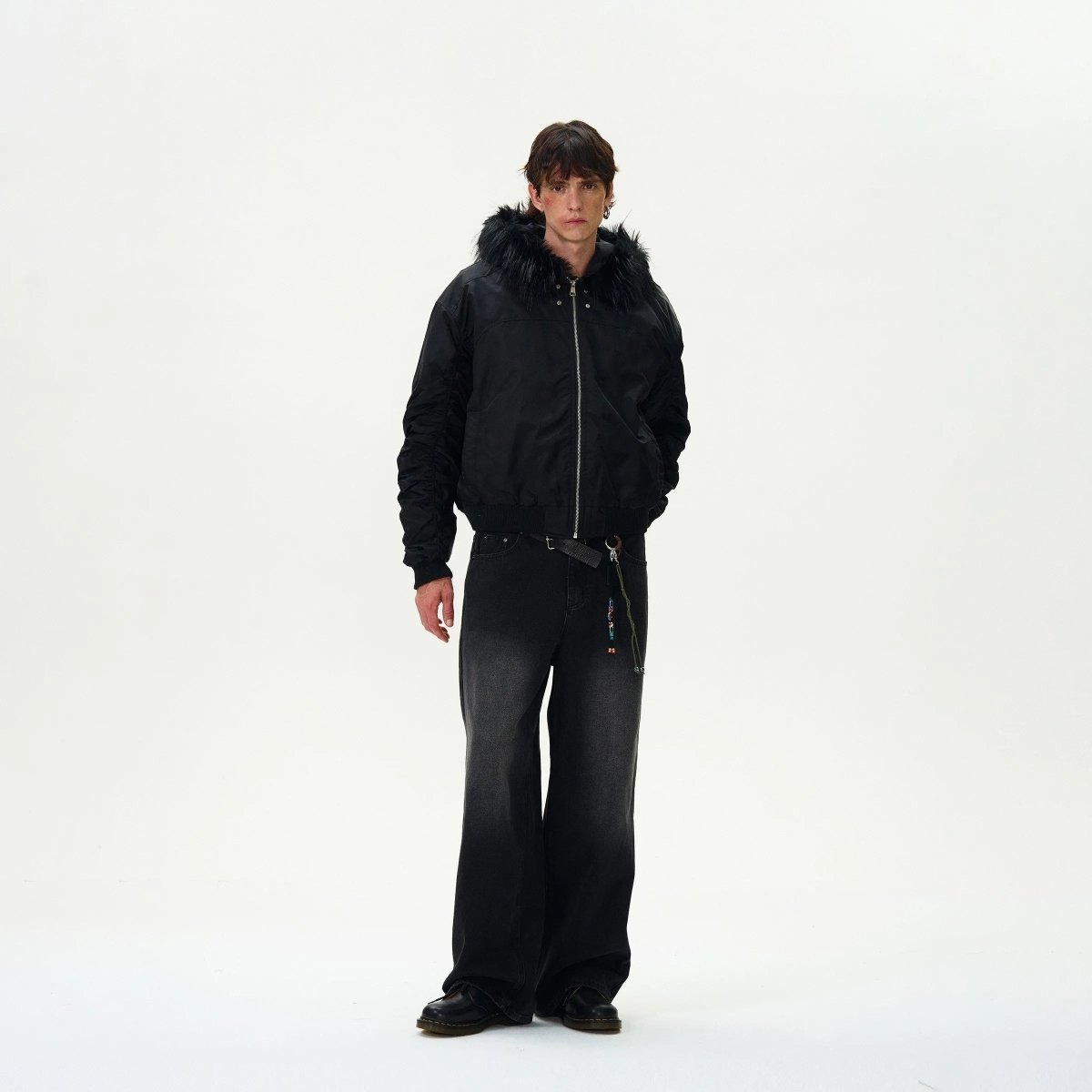 "Jet Black" Cotton Air force Designed Coat - Dekayed