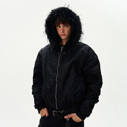 "Jet Black" Cotton Air force Designed Coat - Dekayed