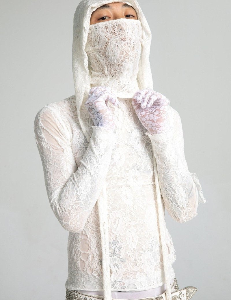 Lace Hooded Mask Veil - Dekayed