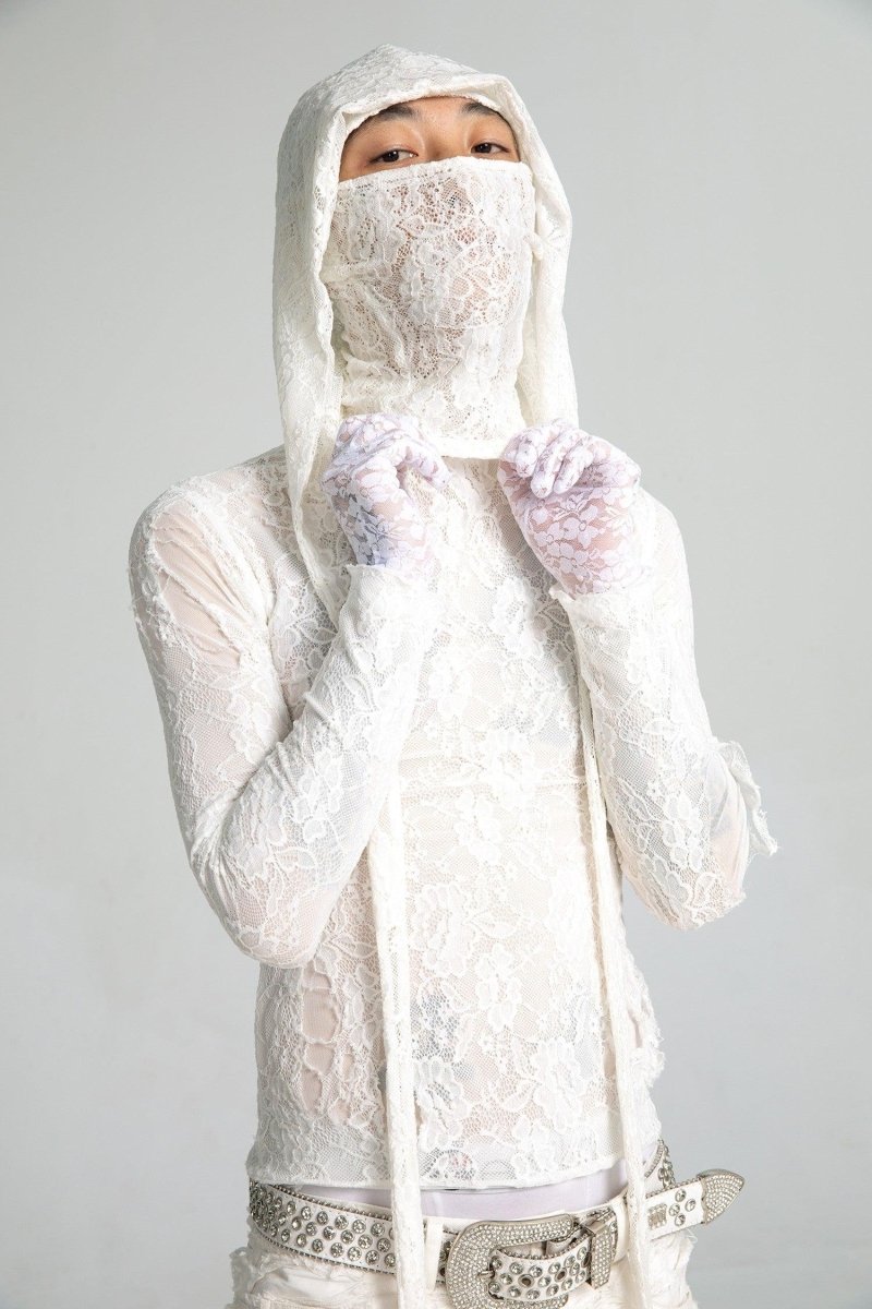 Lace Hooded Mask Veil - Dekayed