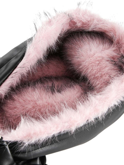 Leather Pink Fur Hooded Quilted Jacket - Dekayed