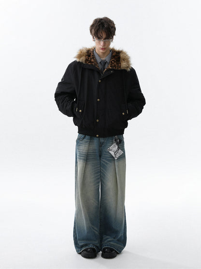 Leopard Fur Hooded Jacket - Dekayed