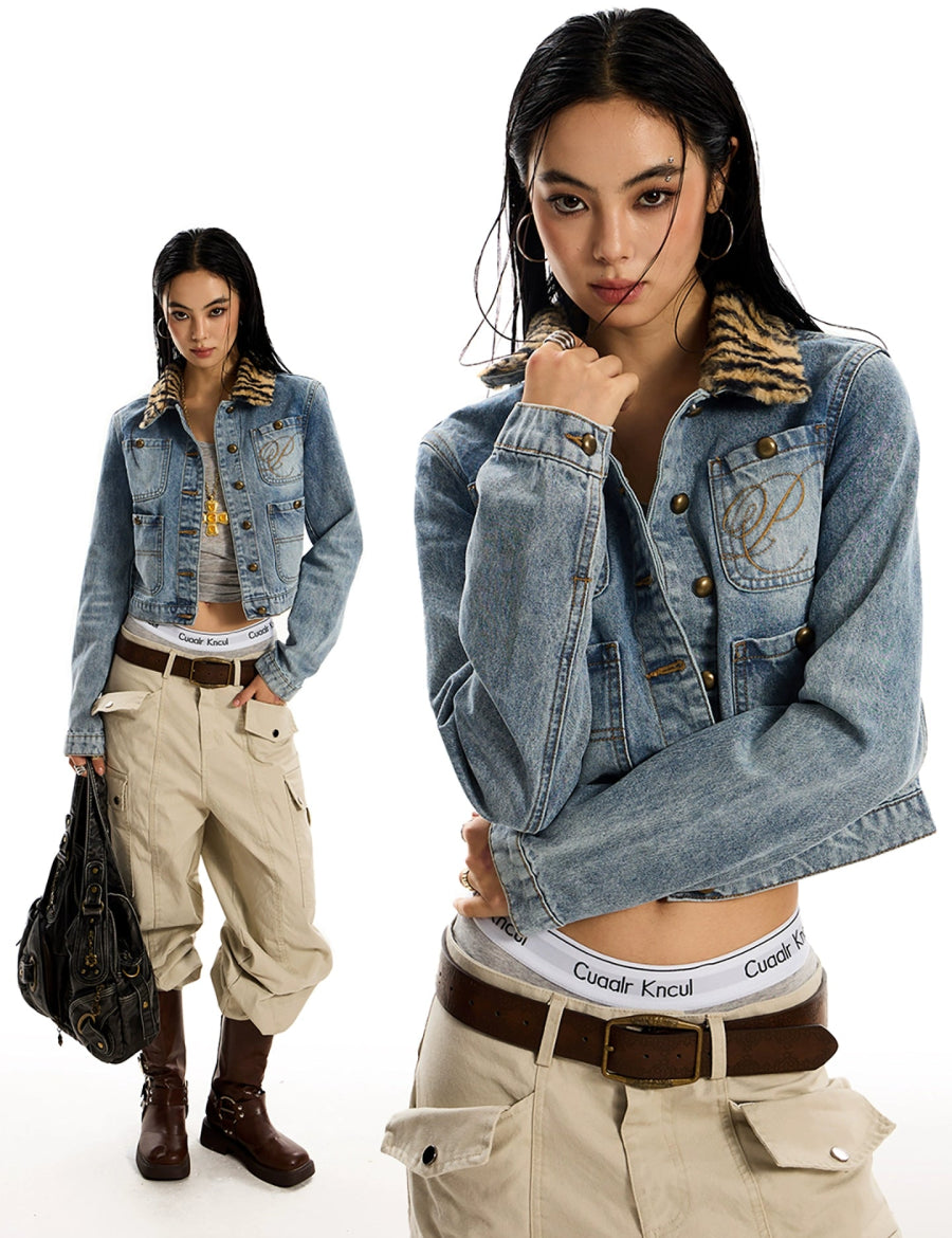 Leopard print Denim Jacket - Dekayed