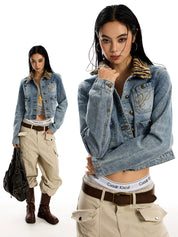 Leopard print Denim Jacket - Dekayed
