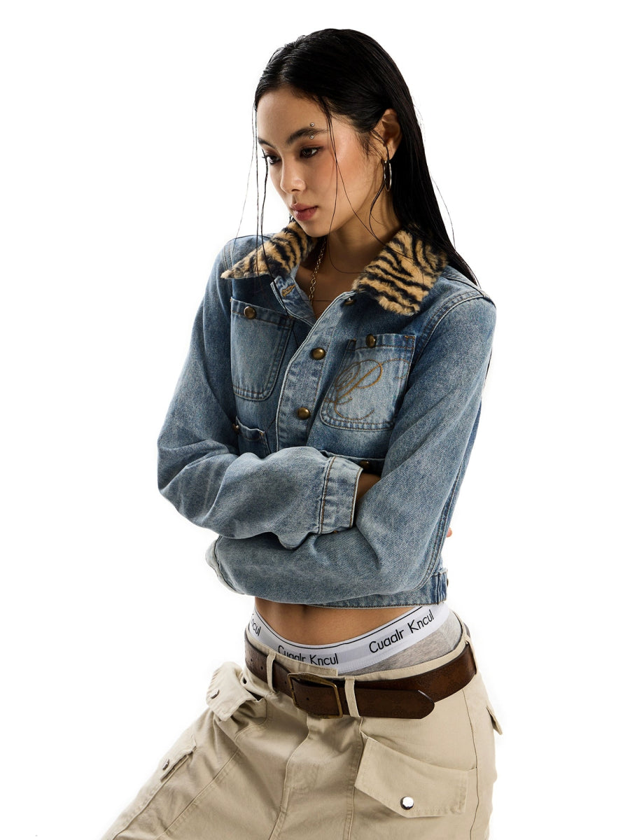 Leopard print Denim Jacket - Dekayed