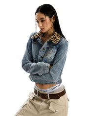 Leopard print Denim Jacket - Dekayed