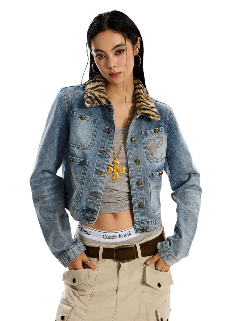 Leopard print Denim Jacket - Dekayed
