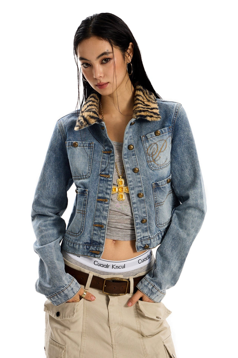 Leopard print Denim Jacket - Dekayed