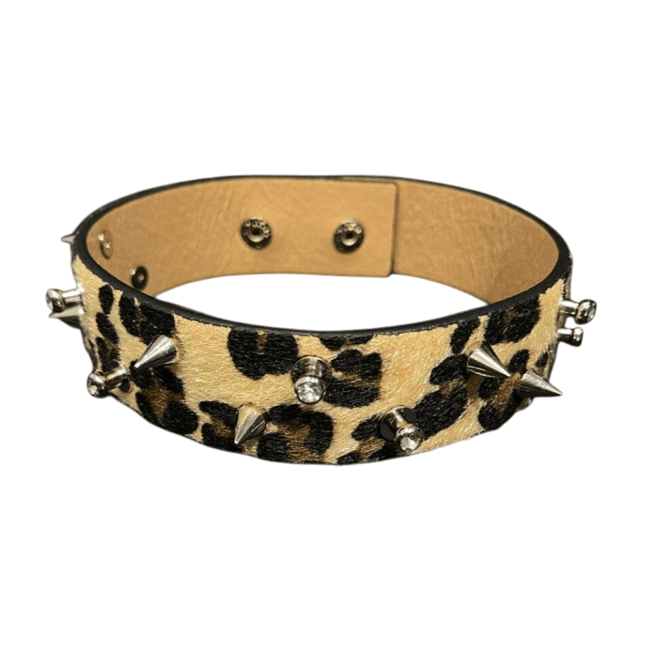 Leopard Print Diamond Nail Bracelet/Choker - Dekayed
