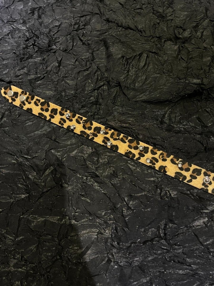 Leopard Print Diamond Nail Bracelet/Choker - Dekayed