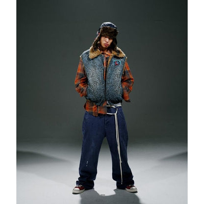 Leopard Print Plush Cotton Vest - Dekayed