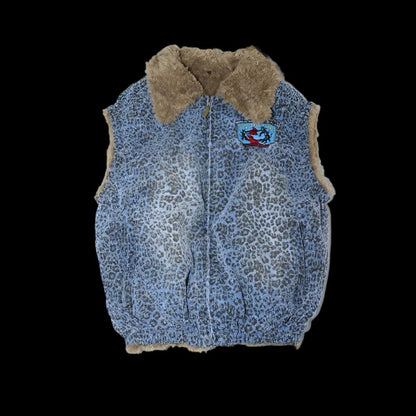 Leopard Print Plush Cotton Vest - Dekayed