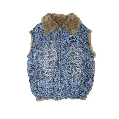Leopard Print Plush Cotton Vest - Dekayed