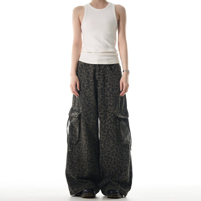 Leopard Print Wide Leg Pants - Dekayed