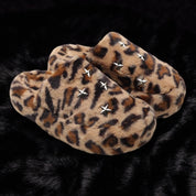 Leopard Star Fur Slippers - Dekayed