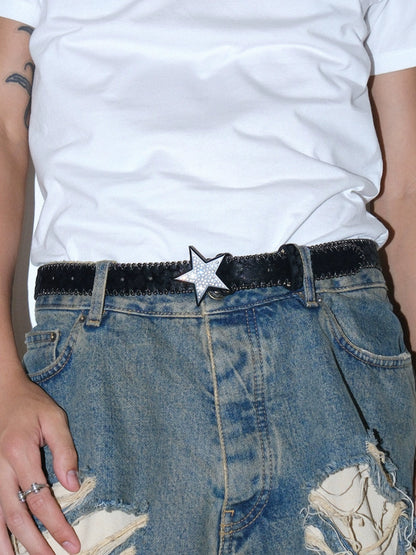 Leopard Star Rhinestone Belt - Dekayed