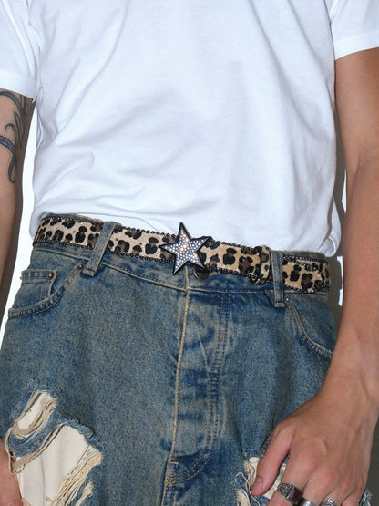 Leopard Star Rhinestone Belt - Dekayed