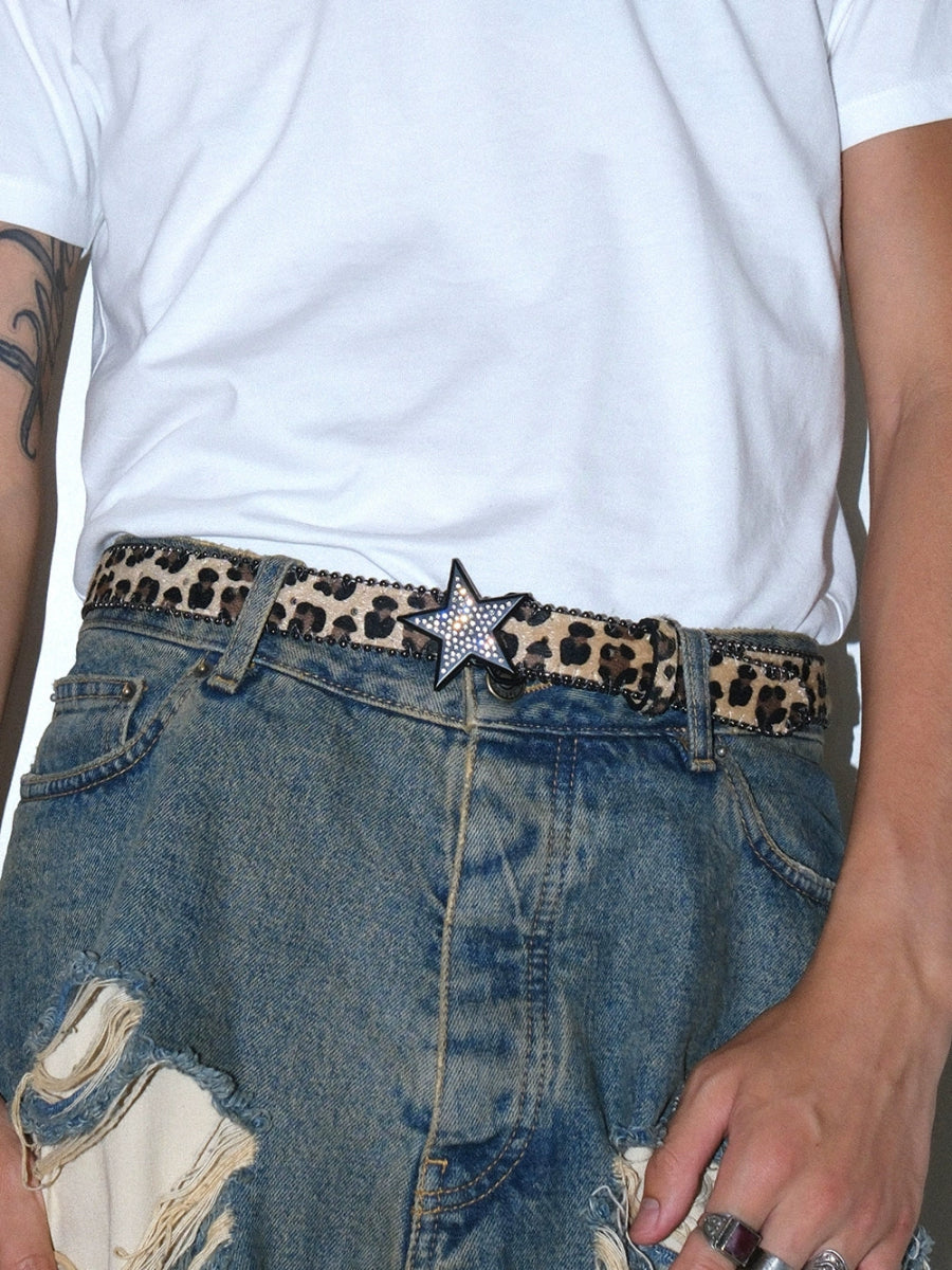 Leopard Star Rhinestone Belt - Dekayed