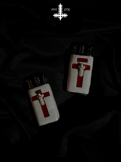 Limited Edition Red Crossed Angel Lighters - Dekayed
