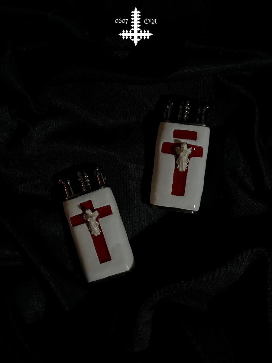 Limited Edition Red Crossed Angel Lighters - Dekayed