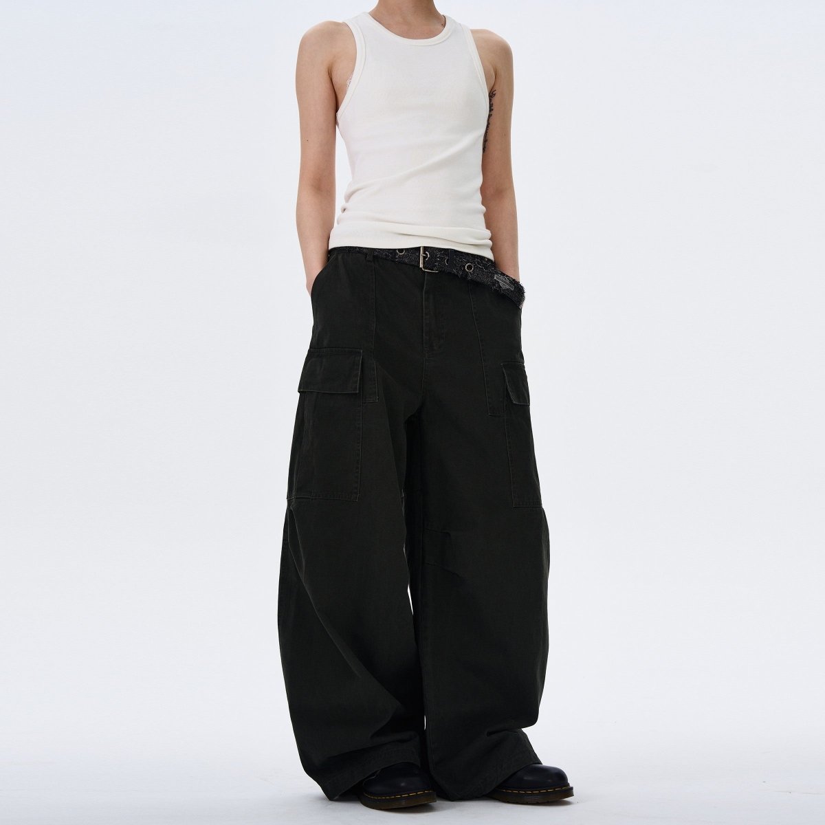 Loose Deconstructed Design Work Baggy Pants - Dekayed